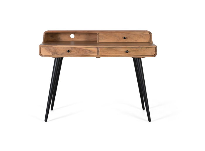 GINER Y COLOMER Escritorio de Acacia y Metal 115x60x90 cm con 3 Cajones